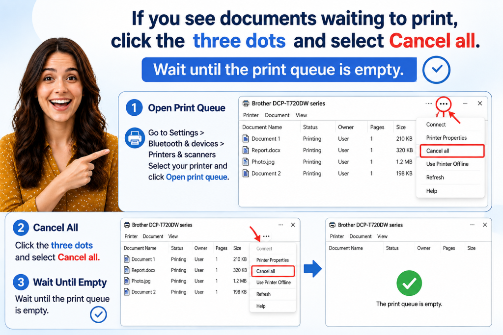 clear print queue